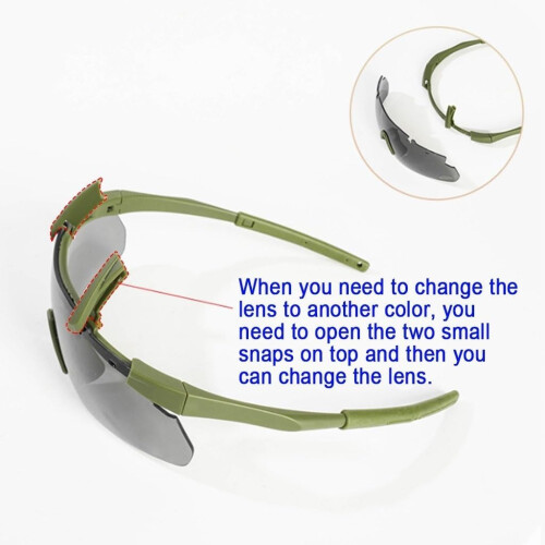 Tactical Glasses with AntiFog, 3 Interchangeable Lenses, UV400 Protection 2