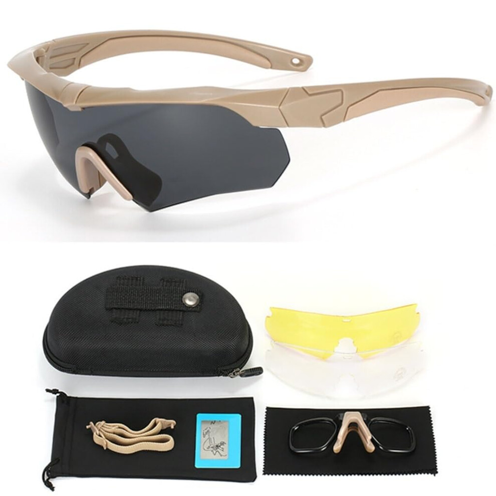 Tactical Glasses With Antifog, 3 Interchangeable Lenses, Uv400 Protection 6276012852928