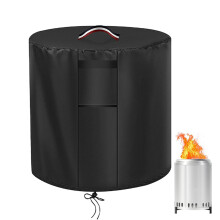 Fire Pit Round Cover with Handle Polyester Protector 24 X 27 Inches