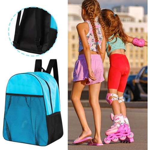 Ice Skate Storage Backpack  Skate Bag for Outdoor Training Kids Blue 1