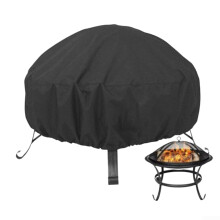 Outdoor BBQ Cover, 210D Outdoor Garden Grill Cover, Round Fire Pit, Grill Protector (48 x 18 Inch) 12246CM