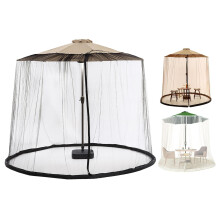 Sunshade net for patio table – Hanging sunshade net Rain net with double zipper Outdo Brown