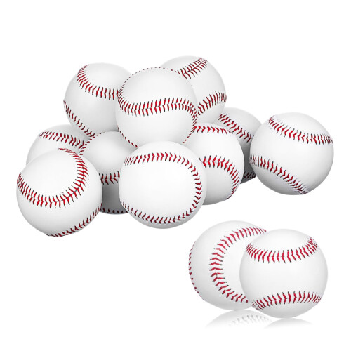 Pack of 12 Training Balls, Practice Baseball for , Baseballs for Pitching, White