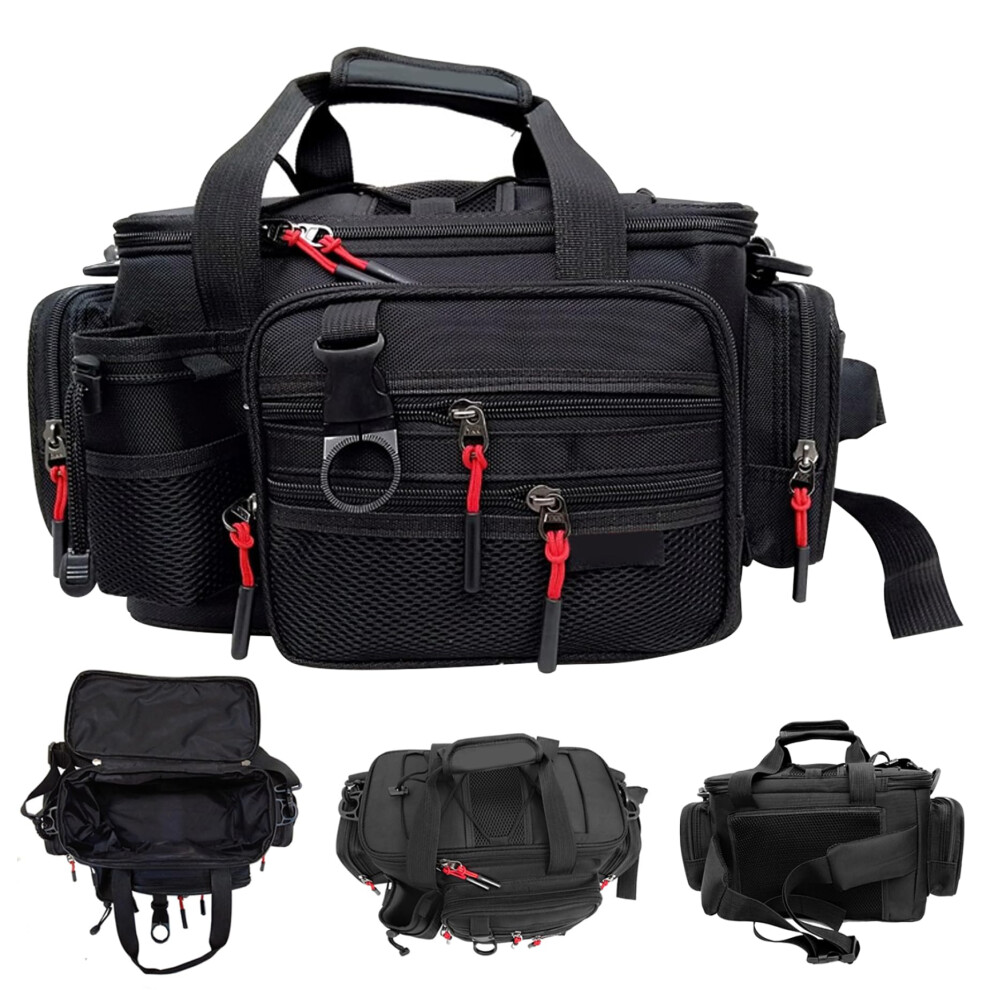 Attacker Tackle Bags Large Fishing Bags with Padded Handle Multifunctional Tackle Storage Bag for Camping Hiking Travel, black, Modern-image-OPC-PJ29Y7Y-NEW