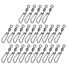 Quick Fishing Snaps – Angelclips, 25 flexible Drehclips mit 360GradDrehung Schnellbefestigungsclips fr Köder, Haken, Angelausrstung 4 25pcs