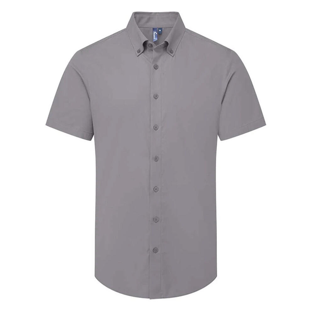 Premier Men's Grey (S, Steel ) Supreme Oxford Shirt