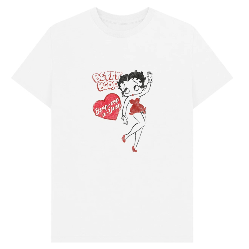 Betty Boop Men's White (Xl, ) Unisex Adult Oop-A-Doop T-Shirt
