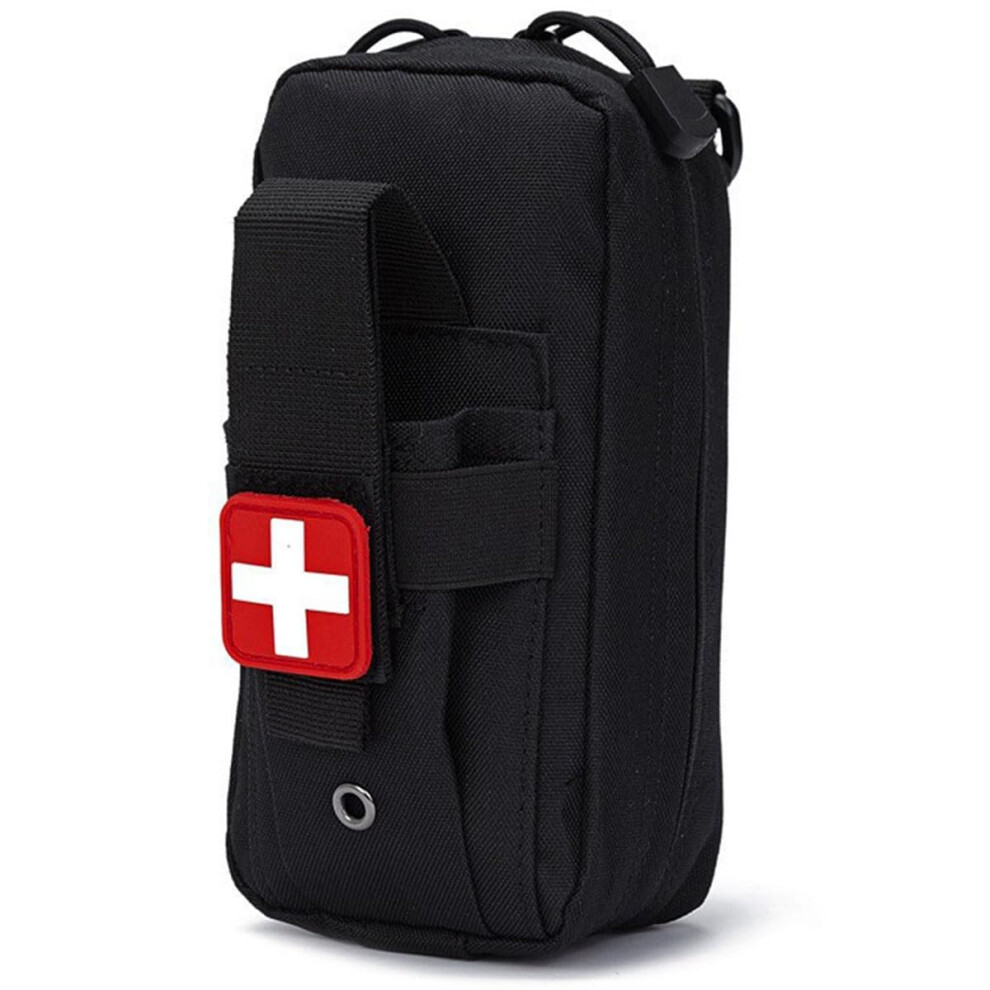 first aid kit, MOLLE accessory bag, tactical storage for camping Black