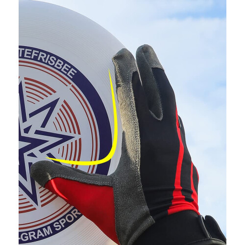 Frisbee Gloves Full Finger Ultimate Grip Outdoor Training Comfortable Breathable M Grey
