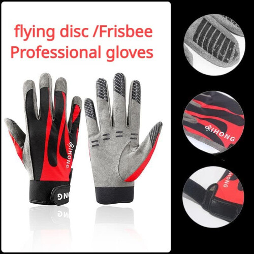 Frisbee Gloves Full Finger Ultimate Grip Outdoor Training Comfortable Breathable M Grey 2