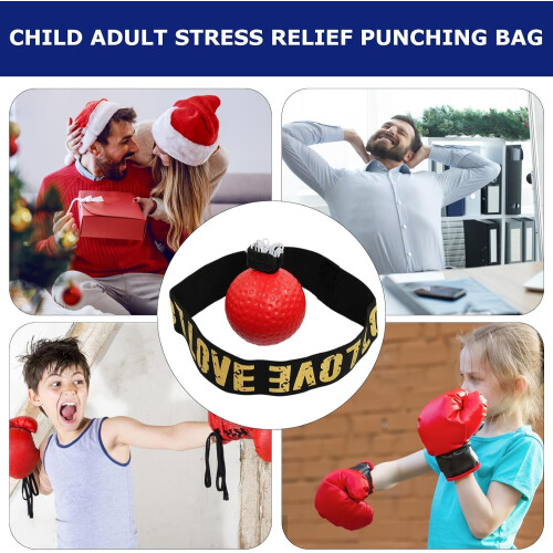 's Headband Reflex Ball  Boxing Training Ball  Train HandEye Coordination  Red 2