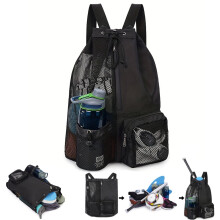 Schwimmbeutel 13x16in Multipocket Beach Rucksack Oxford Stoff Mesh Badebasche mit Kordelschließung
