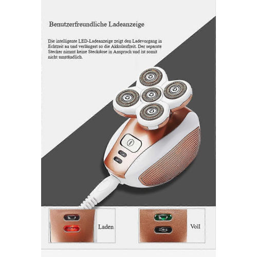 5-head full body washable new technology shaver, rose gold 2