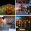(?Wishing Ring?Leather remote control warm white, USB eight functions) Christmas decorative light string star light string room curtain light atmosphere LED colored light flashing Christmas tree icicle light 3