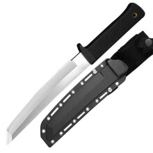 Outdoor Knife with Fixed Blade Kydex Sheath Black for Camping, Hiking and Fishing (B)