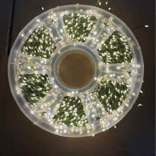 (30m 1000 lights plug-in model, White) LED firecracker lights copper wire light string green wire centipede feet indoor and outdoor holiday garden decorative lights Christmas l...