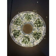 (50m 1500 lights plug-in model, Warm white) LED firecracker lights copper wire light string green wire centipede feet indoor and outdoor holiday garden decorative lights Christmas l...
