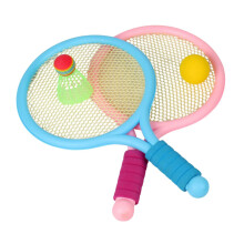 Set of 2 Badminton Rackets for Outdoor Game Parents Child Interaction with 2 Shuttlecocks Colourful Grip Covers Random Colour Ideal Tennis For