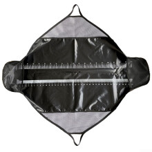 With this lightweight, foldable fishing bag, you can easily transport and accurately measure your catch, as shown.