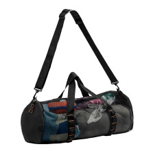 Mesh Bag, Gym Bag, Foldable Travel Bag for Diving, Snorkeling, Swimming, Beach, black, Unisex