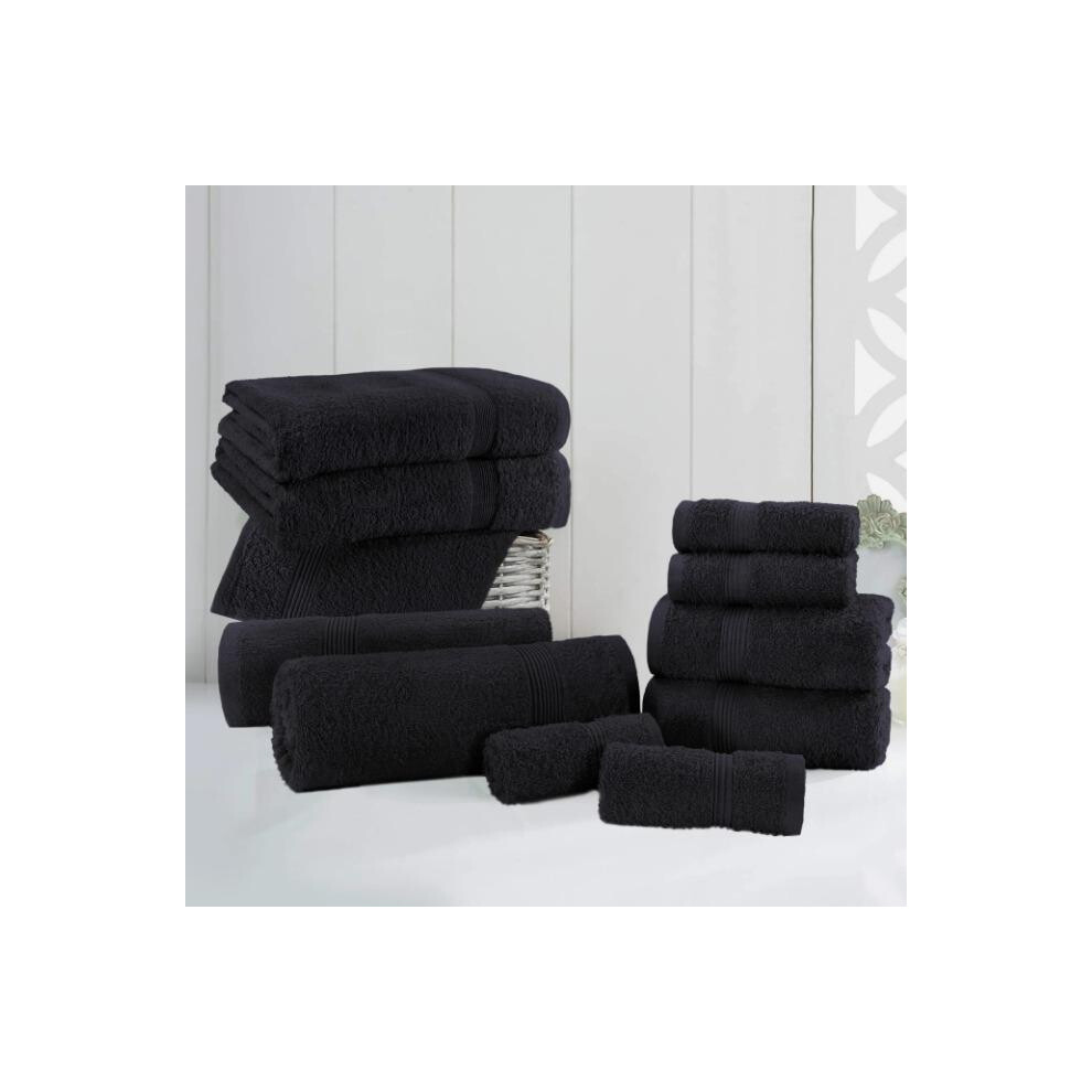 (, Bath Sheet) Luxury 100% Egyptian Cotton Towels 600 Gsm Thick Soft Face Hand Bath Towel Bath Sheet Black