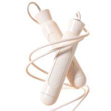 Spring rope, adjustable with ball bearings, handle PP, versatile for cardio, sports, indoors, outdoors white