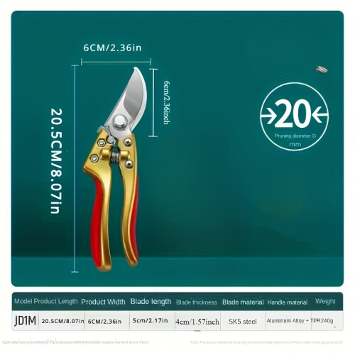 (1pc) Japanese High Carbon Steel Fruit Tree Pruning Shears - Durable Industrial-Grade Tool, Thickened Handle 2
