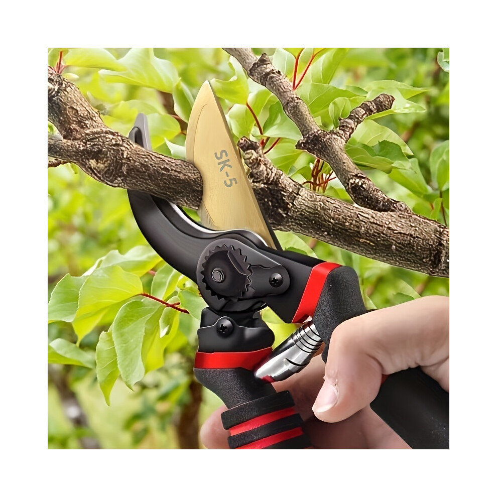 (1pc) Titanium Bypass Pruning Shears 8.5" (T13) - Garden Shears, Heavy Duty Handheld Pruners, Hedge Clippers, Garden Scissors
