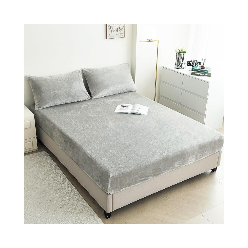 (pebble lime, DE(140*200cm/55.11*78.74in)) Fleece Decorative Silky Bedding Sheets Sets, 3 Counts/set Including 1 Count Microfiber Bed Sheets & 2 Count-image-OPC-PJ2CBXV-NEW