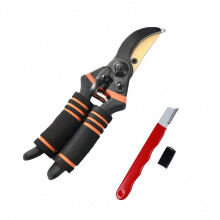 (2pcs) 2pcs set includes garden shears and a sharpening rod, titanium alloy bypass pruning,garden shears, garden hedge trimmers, handheld pruners