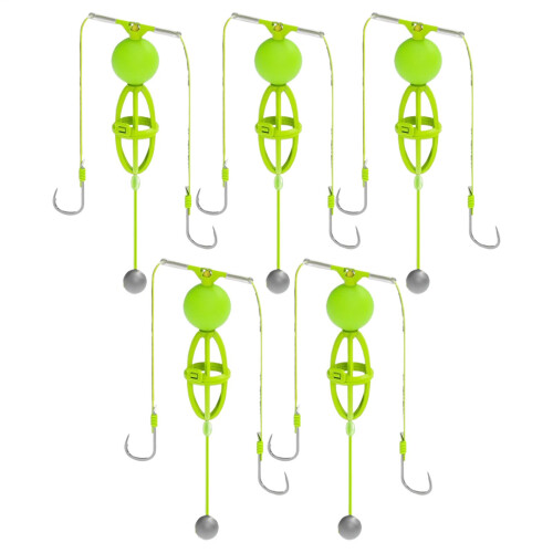 Carp Bait Holder, Catfish Rigs  5 Pieces Spring Bait Cage Hooks  Fish Accessories