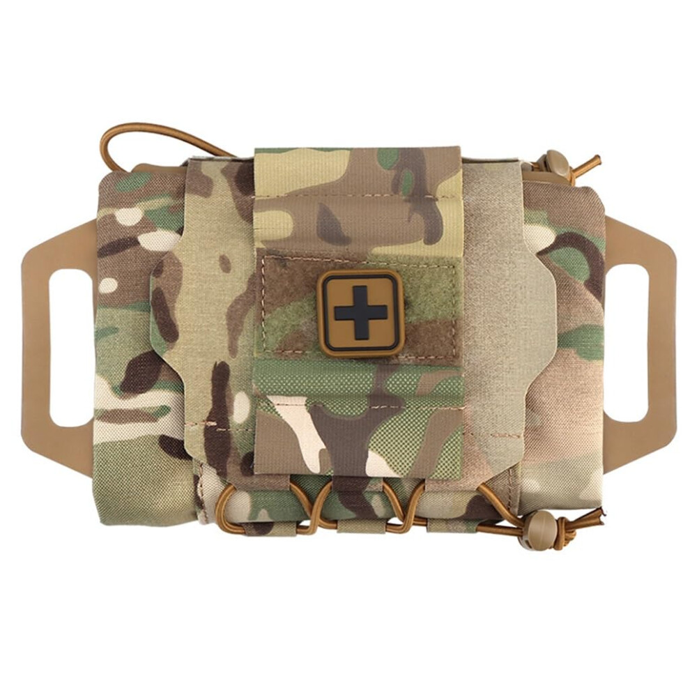 Tactical Military Bag MOLLE Rapid First Aid Belt Bag Survival Twopiece System Med Roll Carrier Handle Bag (Color : CP)
