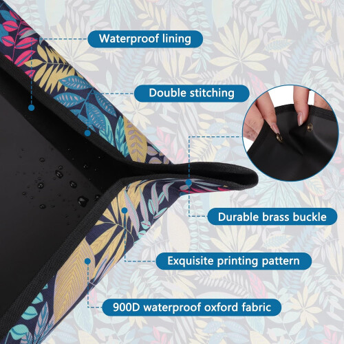 Repotting Mat for Indoor Plants, Foldable,, Floral Pattern (29.5x29.5 Inch) 2