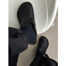 (Half a bag of matte black leather, 42) Boston Men Taupe Suede Leather Soft Footbed Regular Wide Shoe