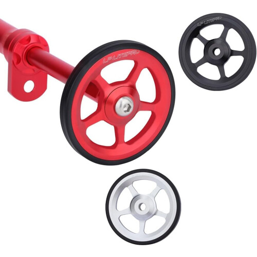 Aluminum Alloy Plain Wheels with M6 Screws for Brompton Luggage Rack (Red) 1