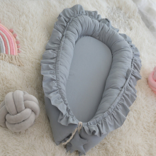 (Blue Green) Newborn Baby Pod Nest Ruffle Cocoon Bed Sleep Cushion Sleeping Mat