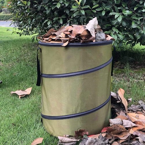 Camping Popup trash can foldable garden waste reusable leaf bag 2