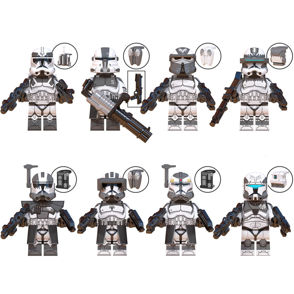 8pcs Clone Cavalry Wolf Regiment Heavy SoldierStar Wars Empire Storm Trooper Minifigures Kids Toys