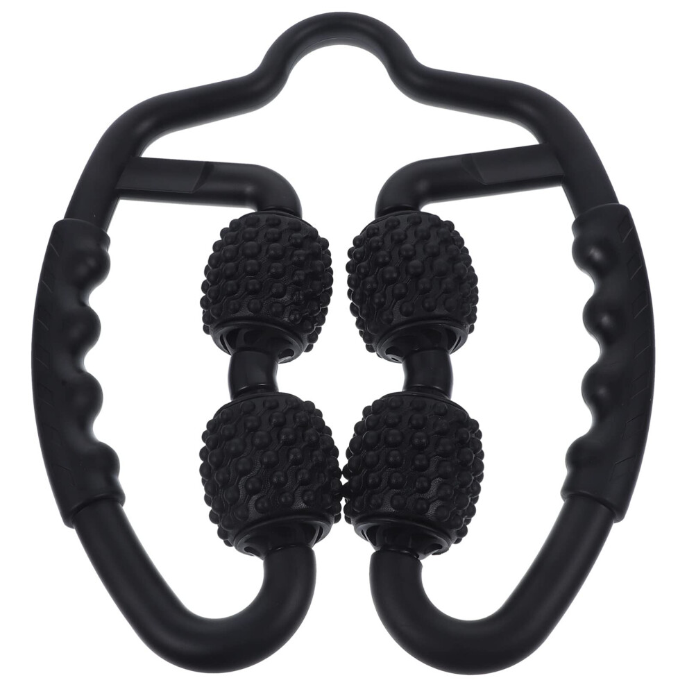Manual Massage Ball Fascia Muscle Roller with Six Wheels Circular Leg Clamps