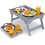Folding table for outdoor, wooden table for dormitory, bed, laptop, portable 3