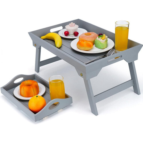 Folding table for outdoor, wooden table for dormitory, bed, laptop, portable 2