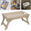 Folding table for outdoor, wooden table for dormitory, bed, laptop, portable 4