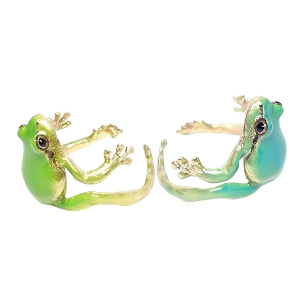 2pcs Adjustable Frog Rings for Women Unique Funny Comfortable Wear Versatile Jewelry for Casual Special Occasions and Accessories-image-OPC-PJ2CM9T-NEW