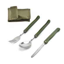 Travel Cutlery Camping Cutlery Set Folding Cutlery Knife Fork Spoon Set with Storage Bag for Travel Camping School Lunch On the Go