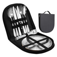 Camp Utensils Organiser Cutlery Bag for On the Go Camping Kitchen