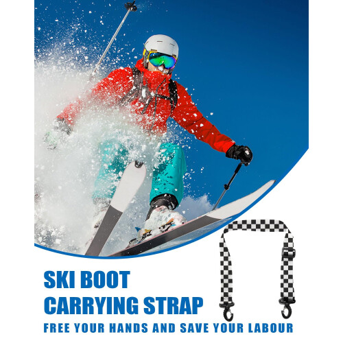 Ski Strap Carrier with 360 Degree Buckle, Adjustable Shoulder Strap for Ski Boots 2