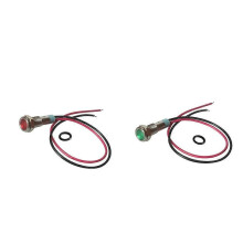 2 Stücke 6mm 12V LED Kontrollleuchte Lampe Pilot Dash Auto Fahrzeug Motorrad Boot LKW mit Kabel Rot