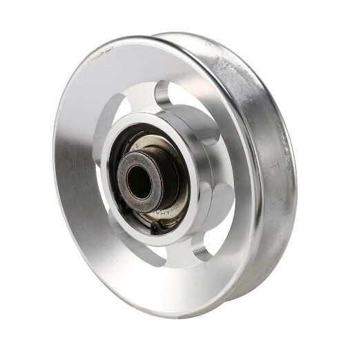 Polea de elevación de aluminio de 88 mm con cable para equipo de gimnasio, ideal para escalada, acampada