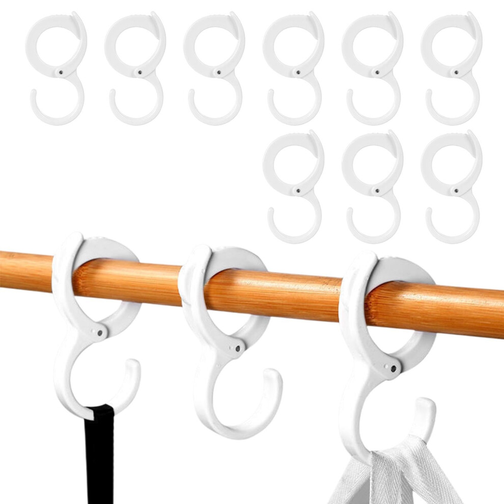 Pack of 9 S Hooks, White, AntiDrop Hooks for Hanging, Sshaped Hooks for Hanging Pots, Utensils, Coffee Cups, Clothes, Plants, Towels Ref: 4880-image-OPC-PJ2DPZS-NEW