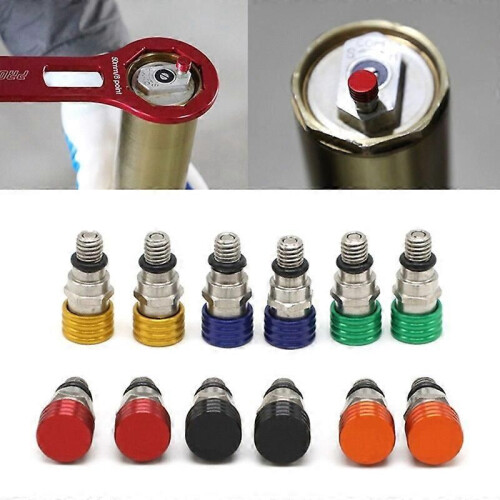 (6)Motorcycle Screw Fork Bleeder Relief Valve Fork Relief Valve Front Inverted Shock Absorber Deflation 1